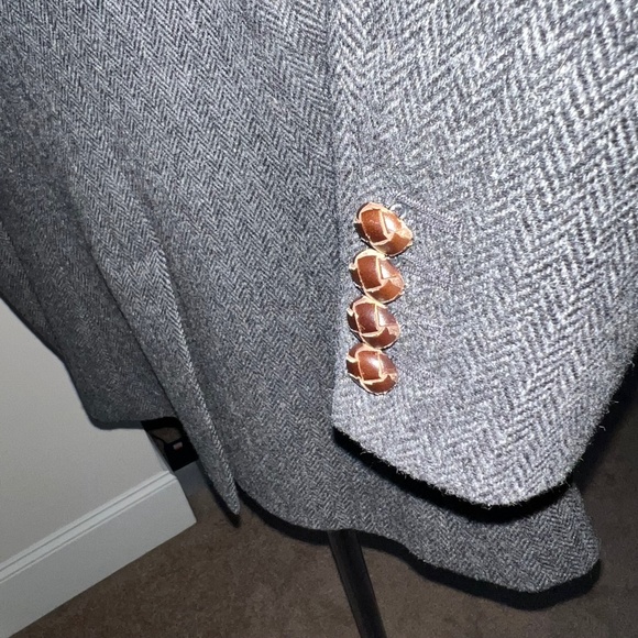 J.Crew Jacket/Blazer Size 2 Black/White/Gray w/ Leather Buttons - Picture 10 of 16